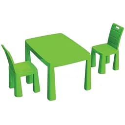 Дитячий пластиковий стіл і 2 стільці Doloni Toys 04680/2 зелений