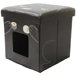 Пуф будиночок для котів Croci Catmania Black Cat 38х38х38 см чорний (C2178804)