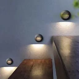 Світильник для сходів у чорному корпусі Ø 8 см | Line F | Арт. 10010 BK