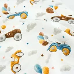 Пелюшки фланелеві Cosas Racing Cars 80x80 см, бірюзові - мініатюра 3