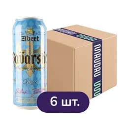 Упаковка пива Zibert Bavarske светлое 5% 3 л ж/б (6 шт. х 0.5 л)