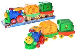 Поїзд-каталка YG Toys Локомотив та 2 вагончики 8681