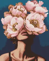 Набір з алмазною мозаїкою на підрамнику Загадка півоній Ideyka AMO7989 з АВ стразами, 40x50 см