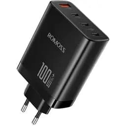 Зарядний пристрій Romoss 2C1A 100W GaN 3 порти (AC100I-12-234H) чорний