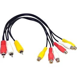 Кабель-сплітер AV 3xRCA-6xRCA M/F, 0.3 м