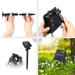 Вулична світлодіодна гірлянда Sun Lamp Solar 7 м 50 LED на сонячній батареї "Молочні кулі" - мініатюра 9