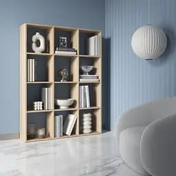 Книжкова полиця стелаж Vays M-8 Дуб Сонома на 12 комірок ЛДСП 108x29x143 см для дому офісу дитячої або вітальні