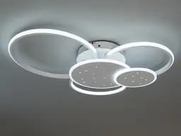 Люстра стельова LED Diasha 2447WH mmer 2447WH, 100W, 5500 лм, білий, сучасний стиль для коридору, спальні, кухні - мініатюра 2