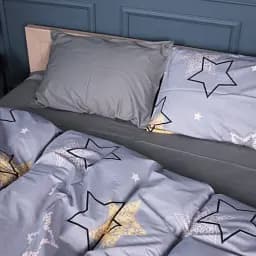 Простирадло MirSon Сатин 22-1373 Gray Starry Sky 110х160 см (2200010474893) - мініатюра 3
