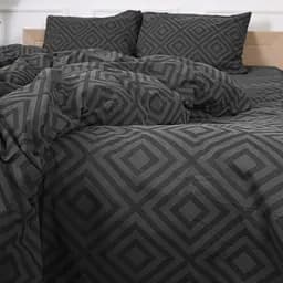 Простирадло MirSon Бязь 17-0625 Geometry Graphite 220х150 см (2200008204907) - мініатюра 3