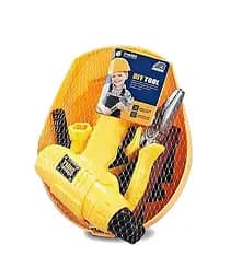 Набор инструментов MK 10-5, 12 элементов, шуруповёрт с заводным механизмом, каска, в сетке (6980634400619)