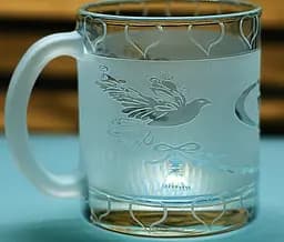 Чашка скляна 320 мл Ти і Я з голубами  кружка для закоханих  Подарунок на весілля річницю для коханих матова