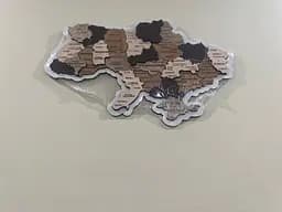 Дерев'яна карта України, багатошарова 3D, настінна, 36x23 см - мініатюра 6