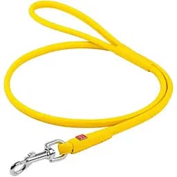 Поводок для собак Waudog Glamour кожаный круглый, желтый
