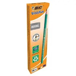 Карандаш чернографитный BIC Evolution 655 с резинкой НВ 12 шт. (8803323)