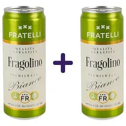 Напиток винный Fratelli Fragolino Bianco белый полусладкий слабоалкогольный игристый 6-6.9% 0.66 л (2 шт. х 0.33 л)