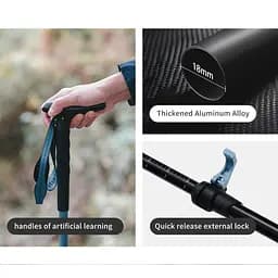 Трекінгова палиця Naturehike (CNK2550DS012) 61-125см - телескопічна - синя - мініатюра 2