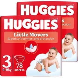 Набор подгузников Huggies Little Movers 3 (4-9 кг) 156 шт. (2 п. по 78 шт.)