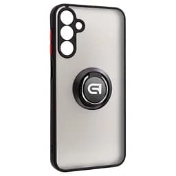 Чехол с кольцом-держателем для Samsung Galaxy M15 5G (M156), Frosted Matte Ring, черный, защитная панель с матовой задней стенкой, противоударный чехол с защитой всего корпуса, TPU + поликарбонат (PC), с защитой камеры, ArmorStandart (ARM76369)