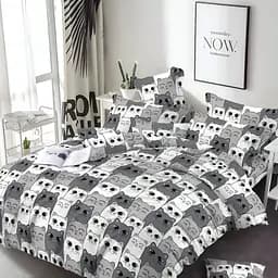 Пододеяльник MirSon Бязь 17-0635 Кот Батон 220х240 см серый (2200009376085)