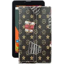 Чохол StatusCASE з екошкіри для планшету Bravis NB753 3G Луі-Вітон-коричневий