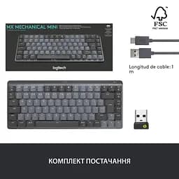 Клавіатура Logitech MX Mini Minimalist Wireless Illuminated Graphite US Clicky (920-010782) - мініатюра 11