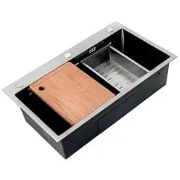 Кухонная мойка Zerix ZH7545-SET-05 Decor Nano-Silver ZM5584, Decor