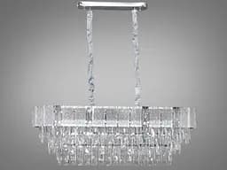 Ексклюзивна підвісна кришталева люстра овальної форми, 10 ламп, хром