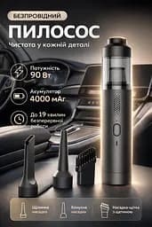 Автомобільний пилосос Yaoen 121 Brushless 90W 4000mAh (YVCNU3090B 5408) Чорний - мініатюра 2