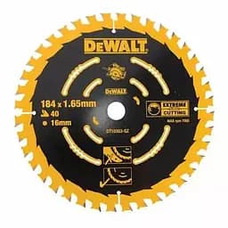 Диск пильний DeWALT EXTREME, 184 х 16 мм, 40 z, ATB, 18 град, універсальне застосування (DT10303)