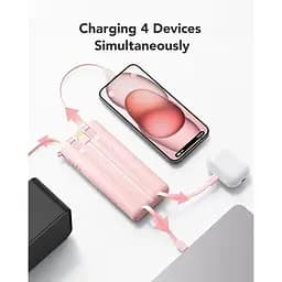Портативний зарядний пристрій Vrurc ємністю 20000 мАг швидка зарядка micro і USB C три кабелі - мініатюра 3