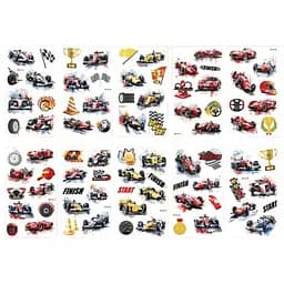 Набор временных татуировок "Гоночные автомобили" Fresh Tattoo racing-cars-10-01 размер 12х7 см