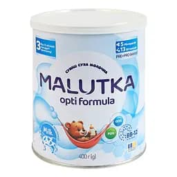 Суміш молочна суха Malutka Opti formula 3 для дітей від 12-ти місяців 400 г