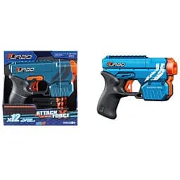 Игрушечный детский пистолет механический с мягкими патронами (12 шт.)(18,5 х 15см)