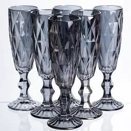 Набор бокалов для шампанского Fractal 6 штук по 180 мл. HP-19-268 прозрачный бокал для напитков игристого вина