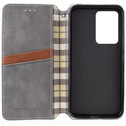 Шкіряний чохол-книжка GETMAN Cubic (PU) для Motorola Moto G15 4G Сірий - мініатюра 3