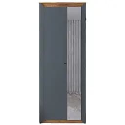 Шафа-пенал із дзеркалом Еверест Нордік-800 Графіт/Дуб крафт золотий (EVR-5540)