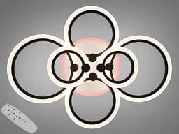 Дизайнерська люстра LED з пультом та підсвічуванням, 100W, чорна