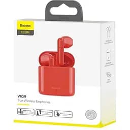 Бездротові навушники Baseus W09 (NGW09-09) червоні - мініатюра 3
