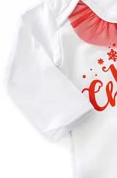 Новорічний комплект для дівчинки Merry Christmas з червоною фатіновою спідницею