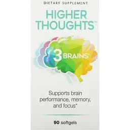 Поддержка работы мозга Natural Factors 3 Brains Higher Thoughts 30 гелевых капсул
