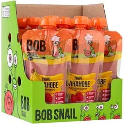 Пюре фруктовое Bob Snail Банан-клубника, пастеризованное 2.5 кг (10 шт. по 250 г)
