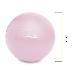 М'яч для фітнесу (фітбол) Cornix 75 см Anti-Burst Light Pink XR-0367 - мініатюра 4