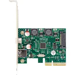 Плата расширения Frime PCI-E USB3.2 Gen2 TYPE-A+C (1+1 порты) ASM3142 (ECF-PCIEtoUSB011.LP)