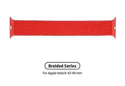 Ремінець ArmorStandart Braided Solo Loop для Apple Watch 49/46/45/44/42 (Series 1-3) Red Size 10 (172 mm) (ARM58083)
