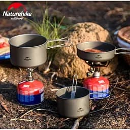 Каструля титанова зі складною ручкою 1300 мл Naturehike NH18T202-B - мініатюра 6