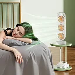 Настільний вентилятор Three Head Fan 1200 mAh Orange - мініатюра 2