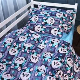 Простирадло Mirson на резинці Kids Time 17-0722 Tiny Panda 60х120 см бязь блакитне (2200010688832) - мініатюра 2