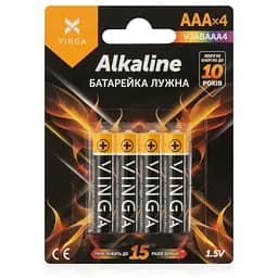 Батарейка Vinga AAA LR03 Alkaline 4pcs Blister (VJABAAA4)