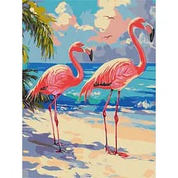 Картина за номерами "Рожеві фламінго" ©art_selena_ua Ідейка KHO6775, 30х40 см